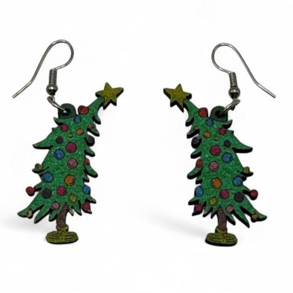 Grinch Tree Earrings Lightweight dangle